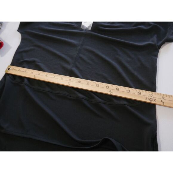 Bar III Women's V-Neck Mixed-Media Mesh Top Black PS - Picture 5 of 8